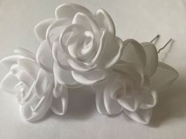 Hochzeit Haarschmuck Blumen  3 St WEISS, NEU