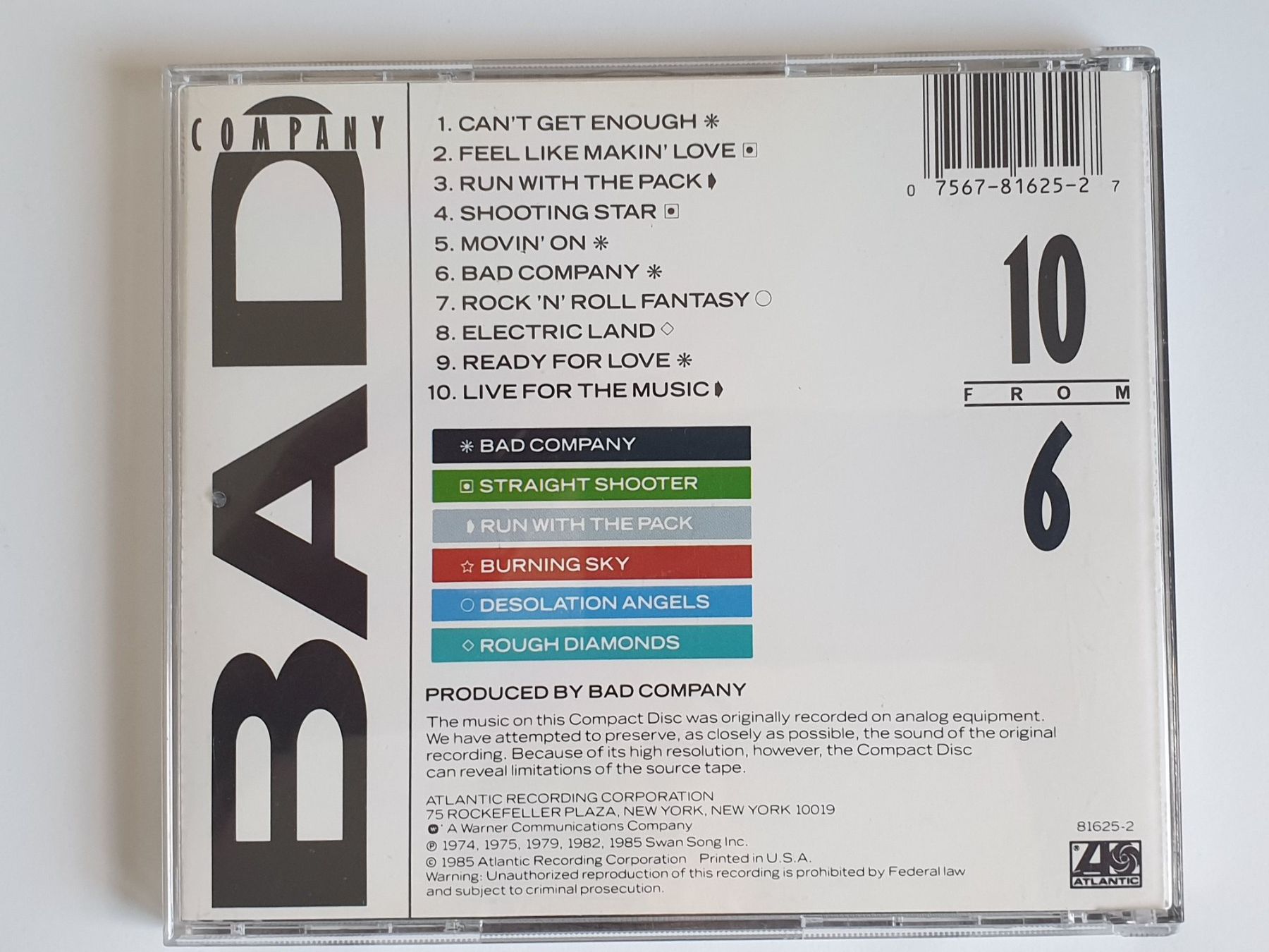 CDs: CD "10 from 6" von Bad Company – Gebraucht aus Uster von Andreas7 1