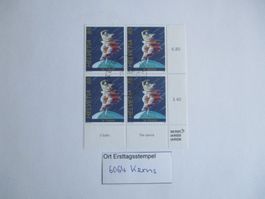Viererblock mit Ort Ersttagsstempel 6064 Kerns
