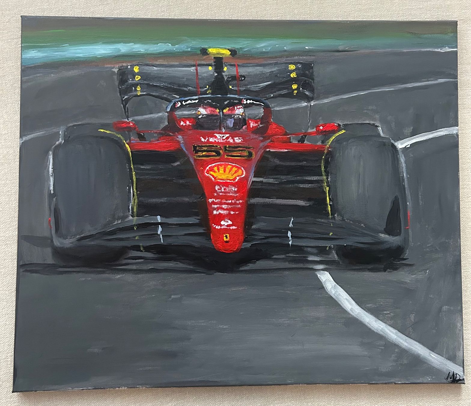 Gemälde: Formula 1 Gemälde (Carlos Sainz) – Neu und originalverpackt aus Pfäffikon SZ von Andrei_Moro_Kunst