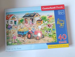 Grosses Bauernhof Puzzle, 40 Teile, Maxi - Winterspass
