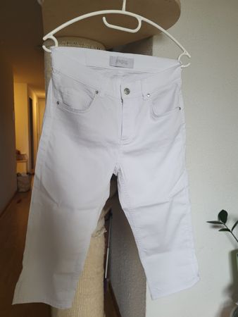 Damen Caprihose, Weiß, Grösse 38, Sommerlich leicht!