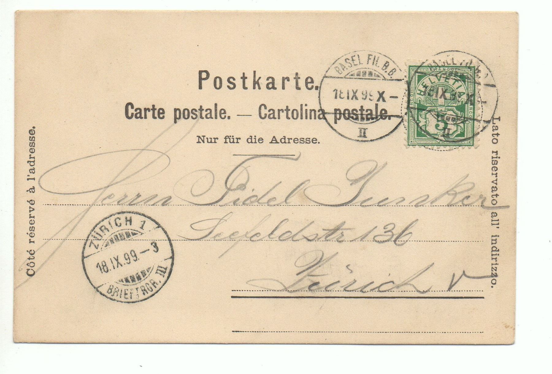 Cartoline postali: Gruss aus BASEL Spalentor 1899 – Usato da Jona venduto da philajona 1