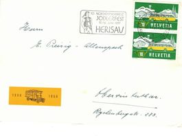 Stempel Automobil HERISAU Postauto JODLERFEST 1957