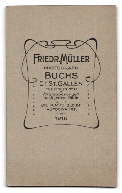 Fotografie & Manifesti: Fotografie Friedr. Müller, Buchs / Ct.  – Usato da Berlin venduto da bartko-reher 1