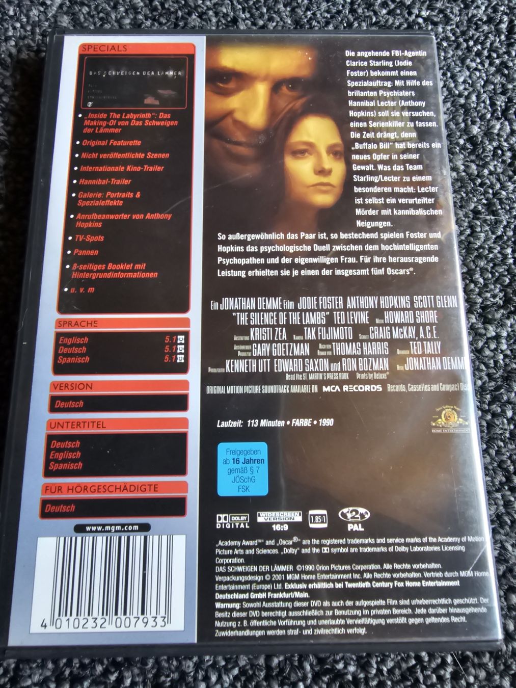 Tutti i DVDs: Das Schweigen der Laemmer (21314) – Usato da Ruswil venduto da jan_bxl5 1