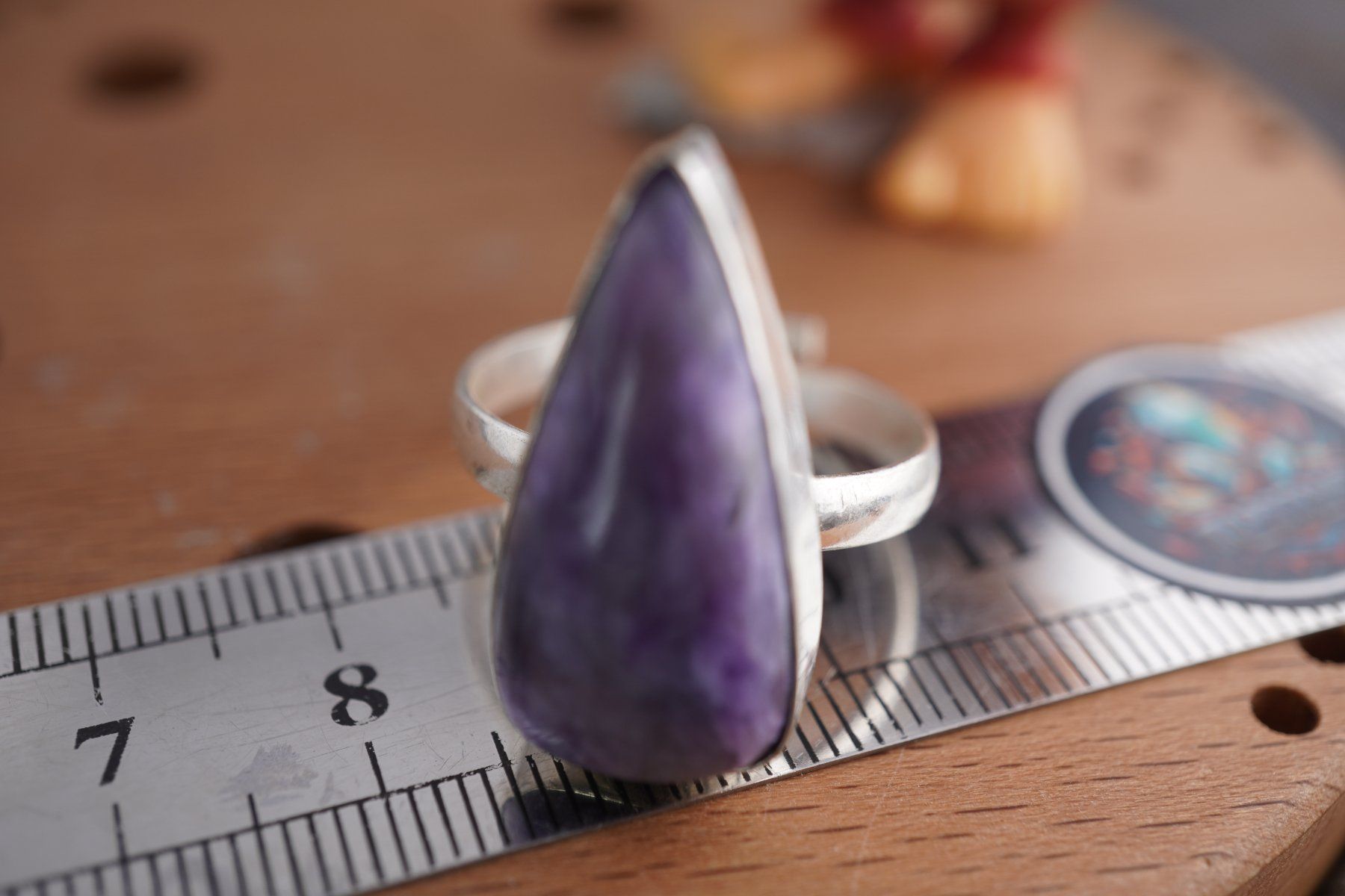 Minerali & Pietre curative: Charoit        ring Grösse  Variabel     (Räumung!) – Nuovo e nell'imballaggio originale da Eschenbach SG venduto da topstone 6