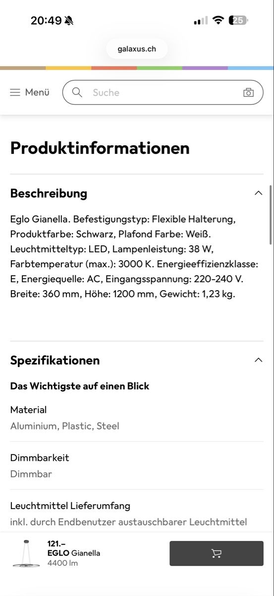Eglo Lampadari & plafoniere: Eglo Gianella Hängelampe – Usato da Niederrohrdorf venduto da cmxfr 3