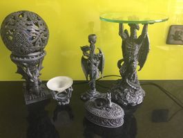 5er Deko Set Drachen Figuren, Gothic Deko