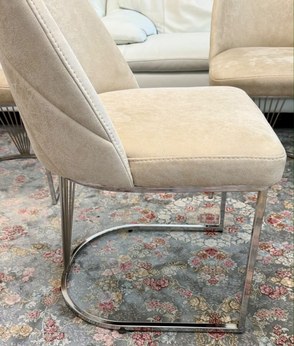 Sedie: Esstisch Stühle Beige & Silber – Usato da Therwil venduto da h96_9qrs 2