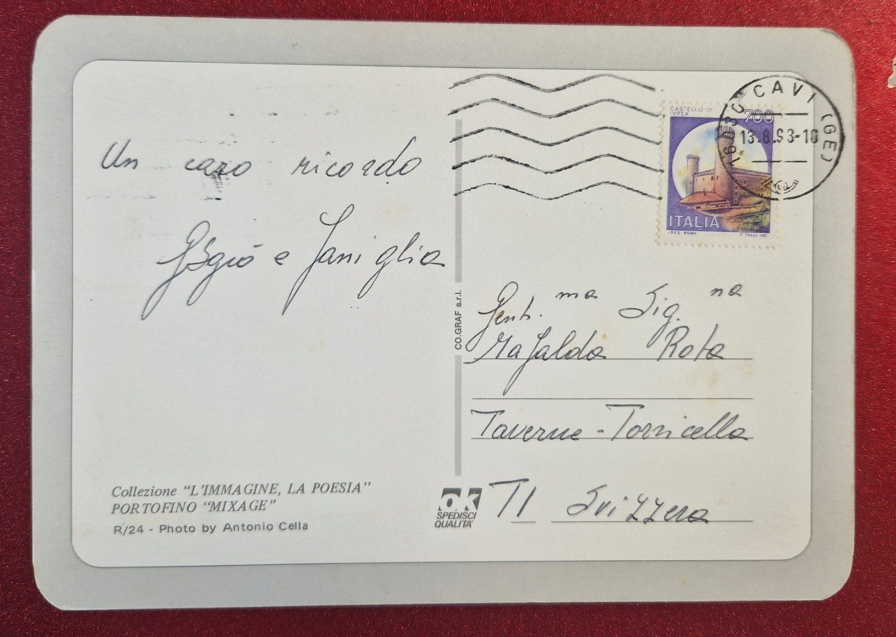 Cartoline postali: Portofino, Italien 1993 – Usato da Melchnau venduto da Arthurius 1