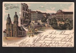 #Lithografie St.Gallen , gelaufen 1901