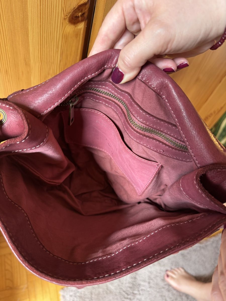 Vera Pelle Borse da donna: Borsa a tracolla in pelle bordeaux – Usato da Naters venduto da mag_w7fg 3