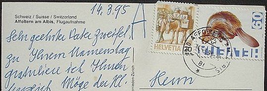 Cartes postales: AFFOLTERN AM ALBIS Flugaufnahme – D'occasion à Jona par philajona 1