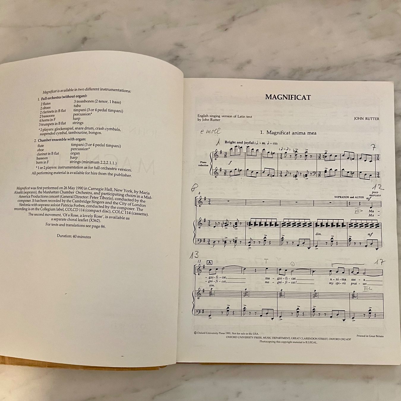 Libri: John Rutter Magnificat Klavierauszug – Usato da Liestal venduto da Coutellerie 1