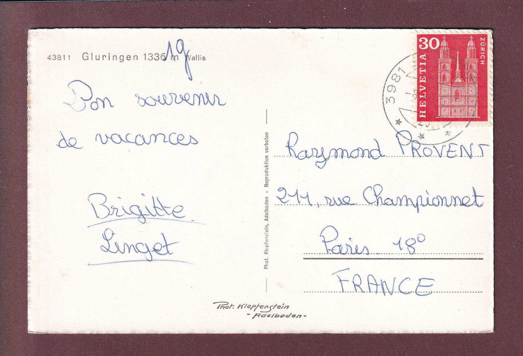 Cartoline postali: GLURINGEN - 5 Bilder - 1960 – Usato da Pully venduto da nicecards 1