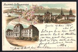 Litho Lausanne, Chateau d'Ouchy, Palais 