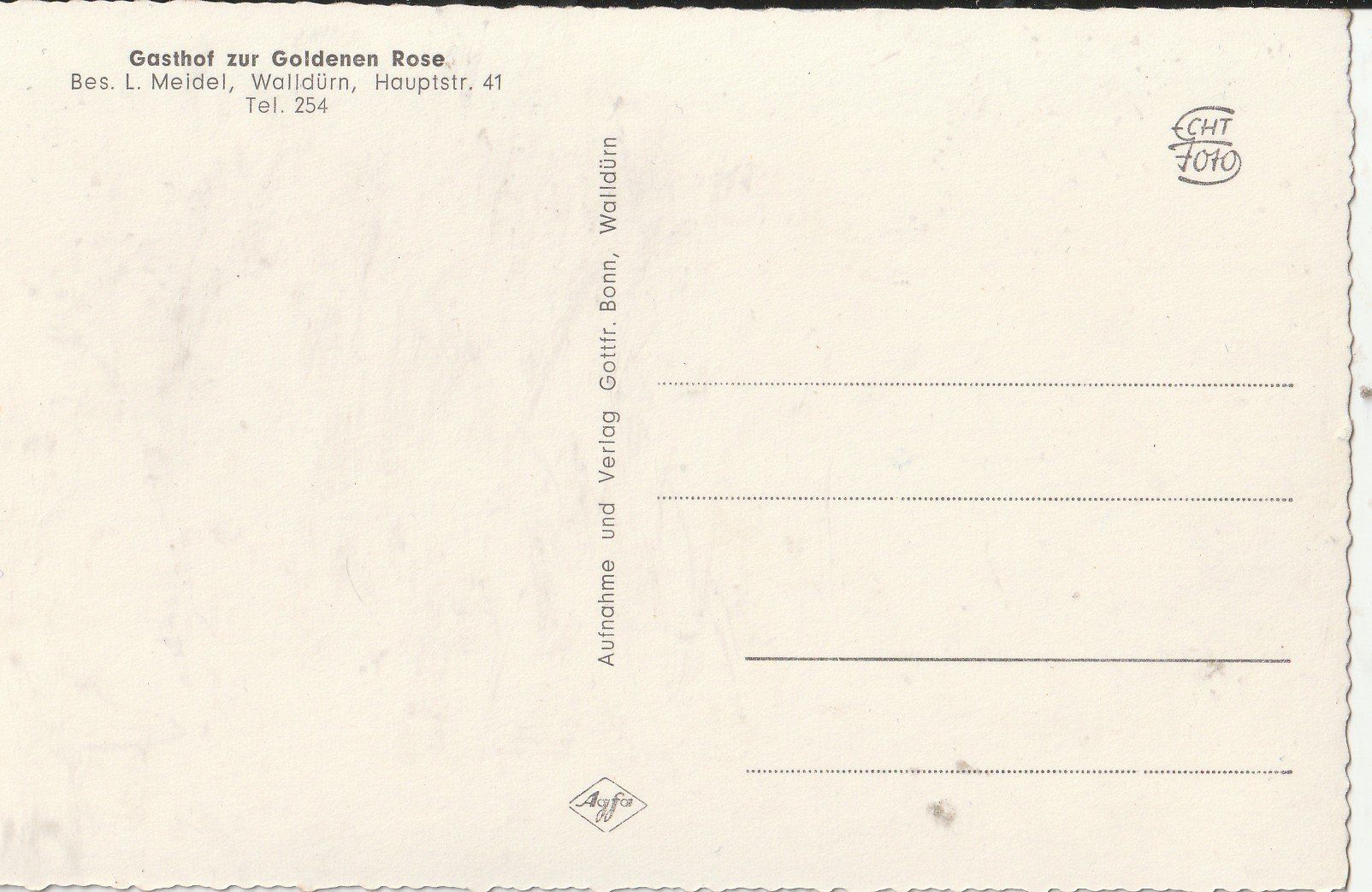Cartes postales: Gasthaus zum goldene Rose  Wolldürn – D'occasion à Lumbrein par made02 1