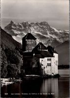 Schloss Chillon mit Dents du Midi, ca. 1940, TOP