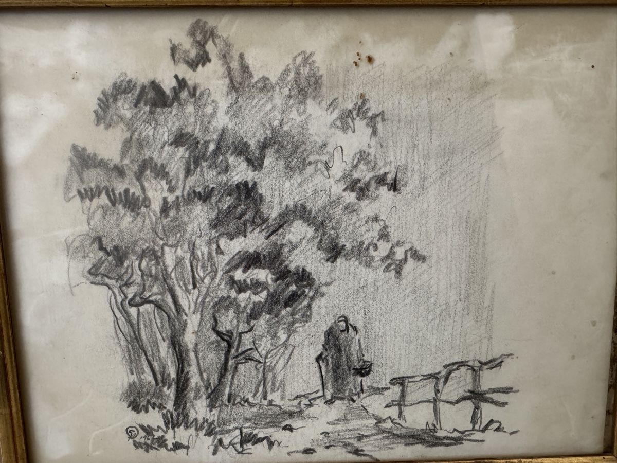 Gemälde: Magnifique dessin original au crayon – Gebraucht aus Erde von CBarts 1