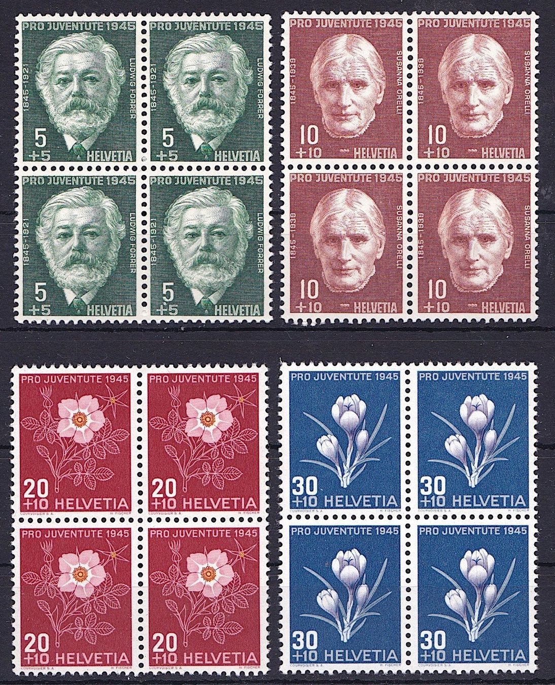 Alle Briefmarken: PJ 1945 im 4er-Block, postfrisch** – Neu (gemäss Beschreibung) aus Richterswil von Dyaris2025