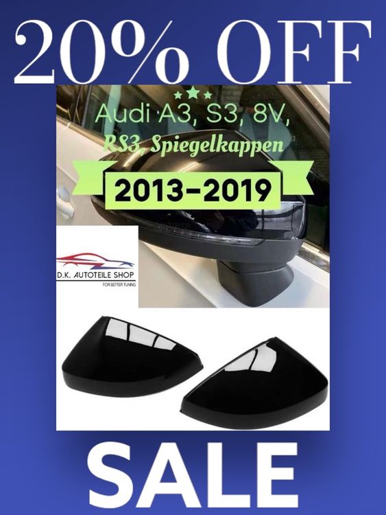 Coques Rétroviseurs Pour Audi A3/S3/RS3 8V 2013-2019 - Look Carbone, Protection, Installation Directe