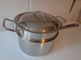 Spring Pfanne, 3.7 Liter, mit Dämpfaufsatz + Deckel, NEU!