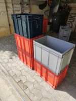 5 Stapelboxen Kunststoff rot grau schwarz gebraucht