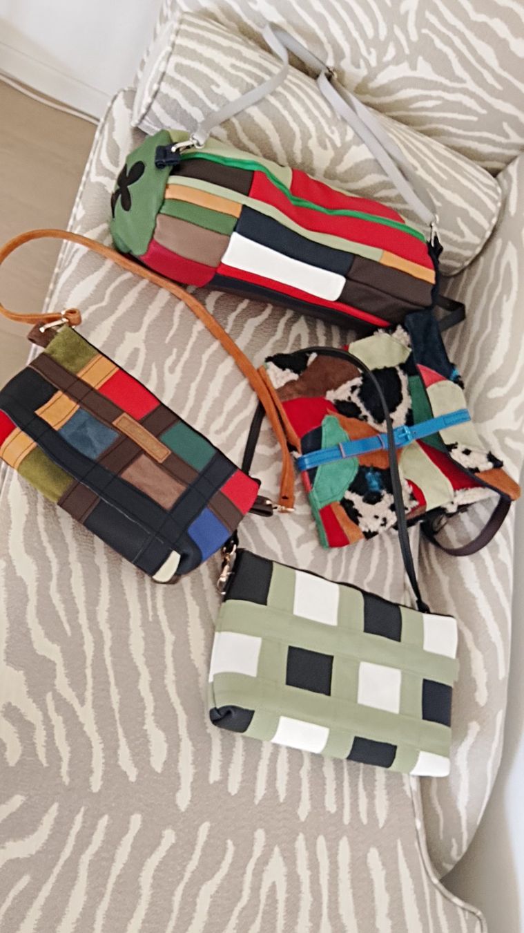 Borse da donna: Umhängetasche Leder bunt Patchwork Design Zylinderform – Nuovo (secondo la descrizione) da Bellikon venduto da MellonCollieMitTwint 4
