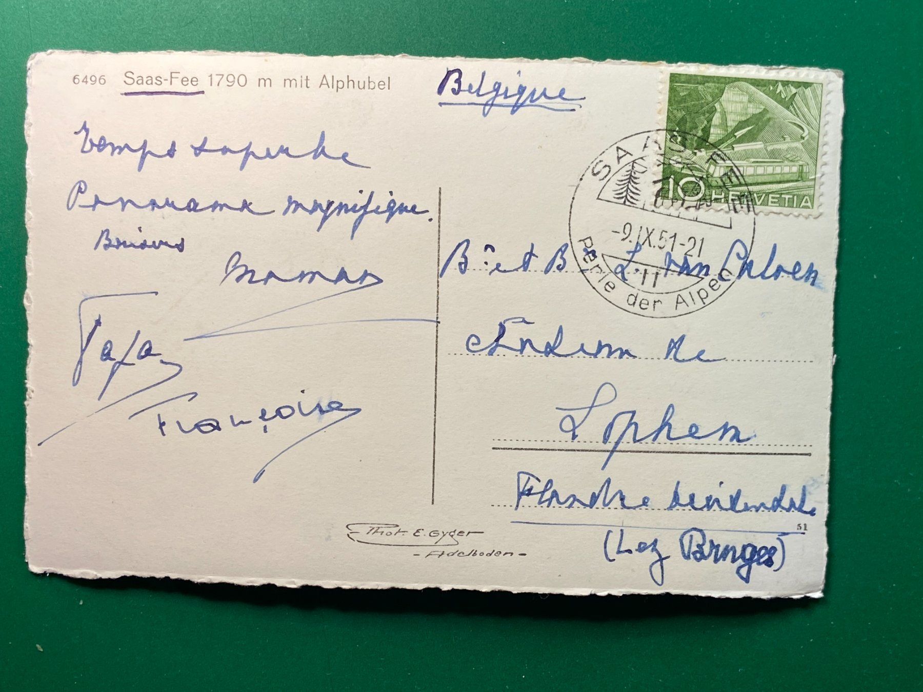 Cartoline postali: Saas Fee mit Alphubel – Usato da Steg VS venduto da danwer74 1