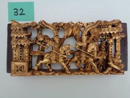 China Tempelrelief Qing-Dynastie 18Jh. geschnitzte Krieger