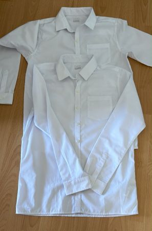 2x Next School Hemden weiss – Langarm – Gr. 158
