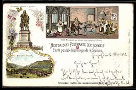 Litho Stans, Pestalozzi unter den Waisen