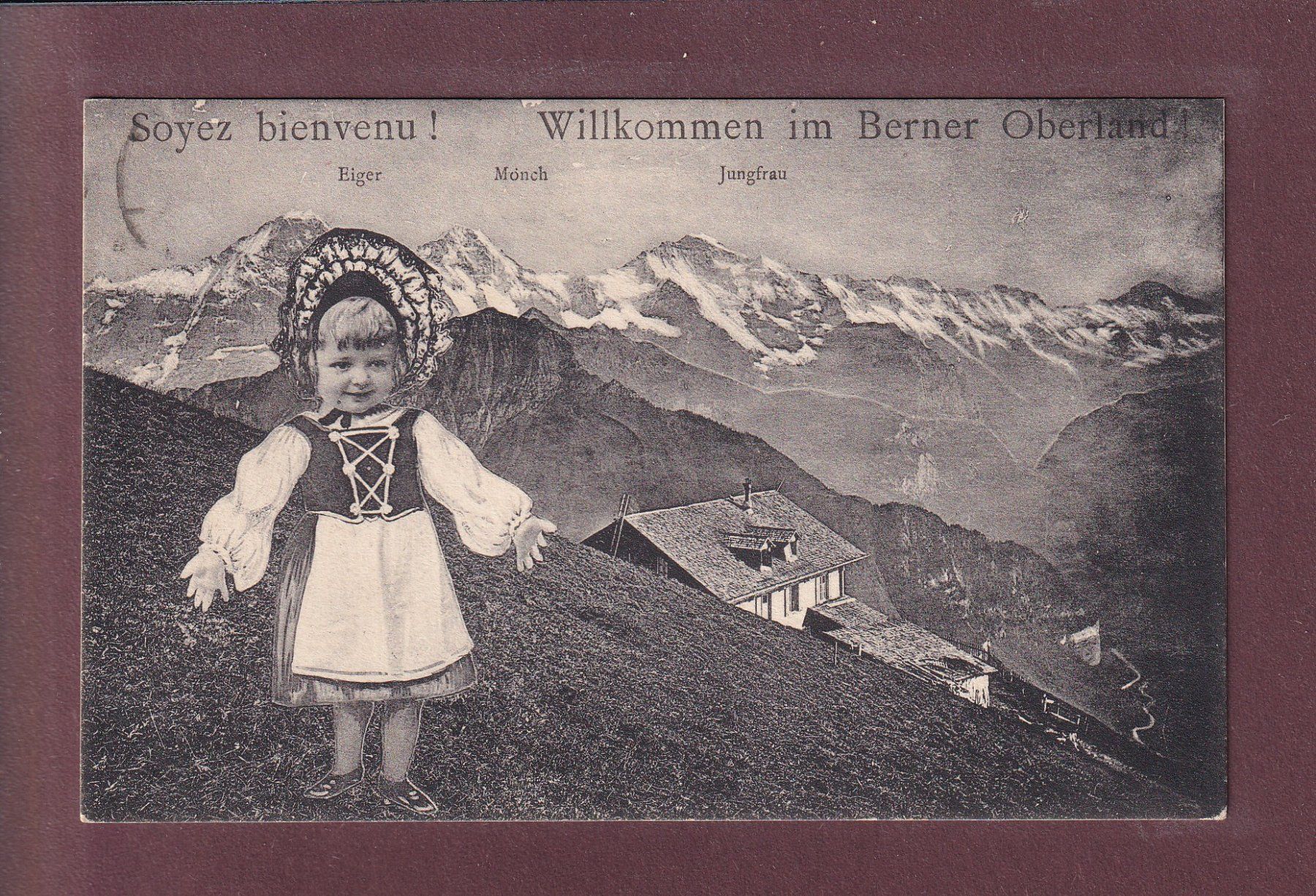 Ansichtskarten: Willkommen im BERNER OBERLAND - Mädchen - 1906 – Gebraucht aus Pully von nicecards