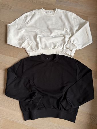 Crop Pulli Set, Schwarz & Weiss, Grösse M, Top