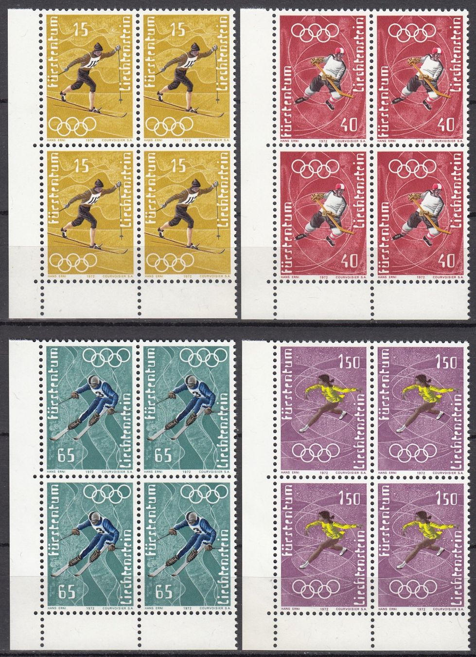 Tutti i francobolli: LBK 487 - 490 im 4er-Block postfrisch – Usato da Bürglen TG venduto da StampGraf