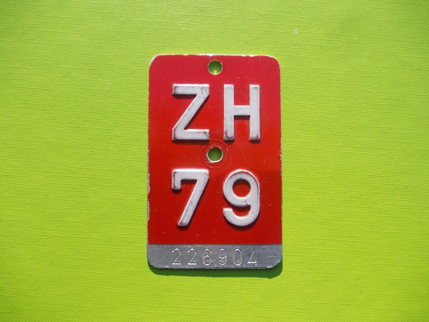 Insegne: Velonummer / Fahrradnummer ZH 79 – Usato da Gsteigwiler venduto da HORMIGA21
