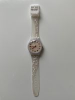 Swatch Uhr transparent gemustertes Armband Damen guter Zusta