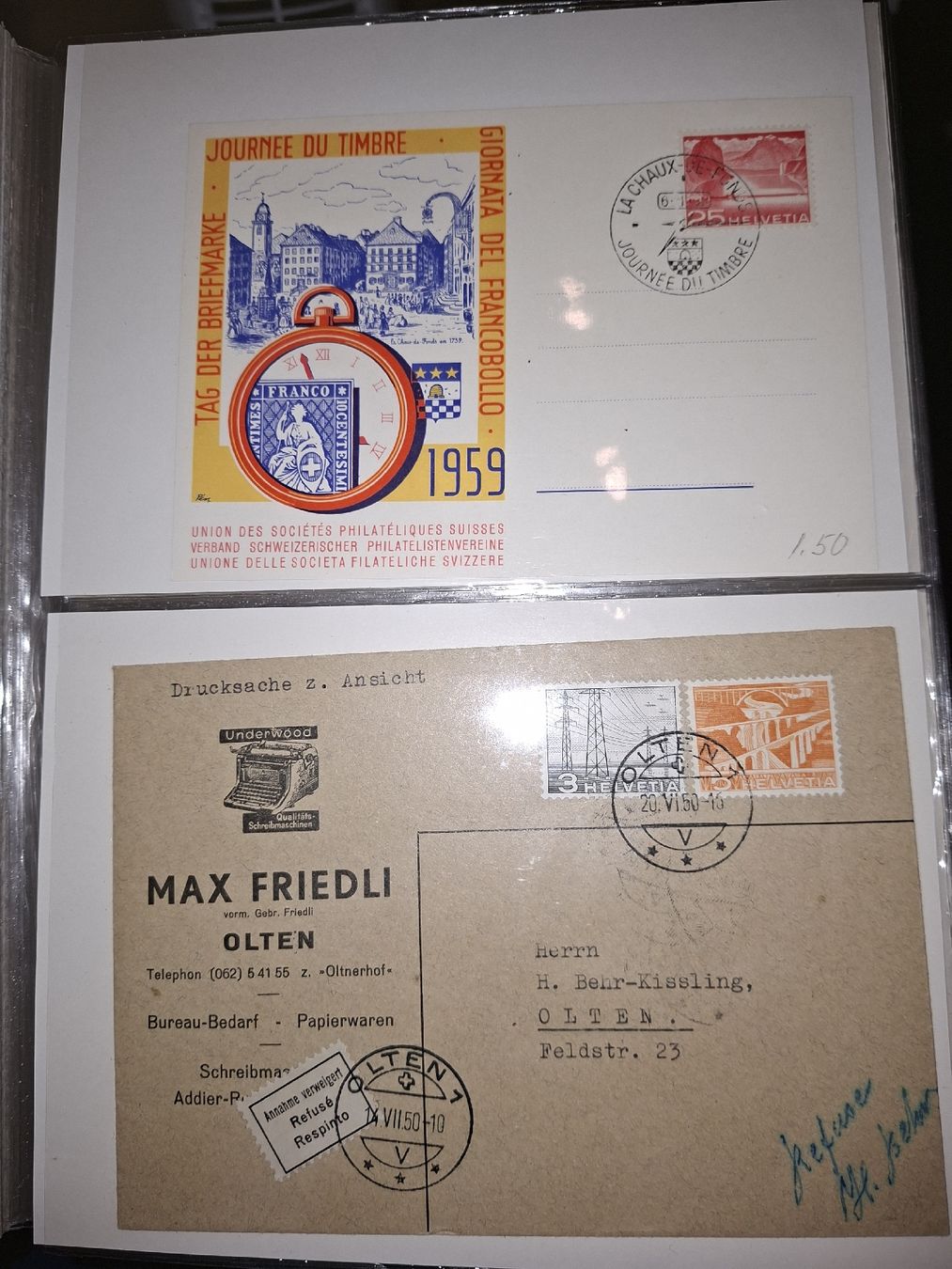 Tutti i francobolli: 100 FDC / Briefe Schweiz div. – Usato da Balgach venduto da SIMEON27