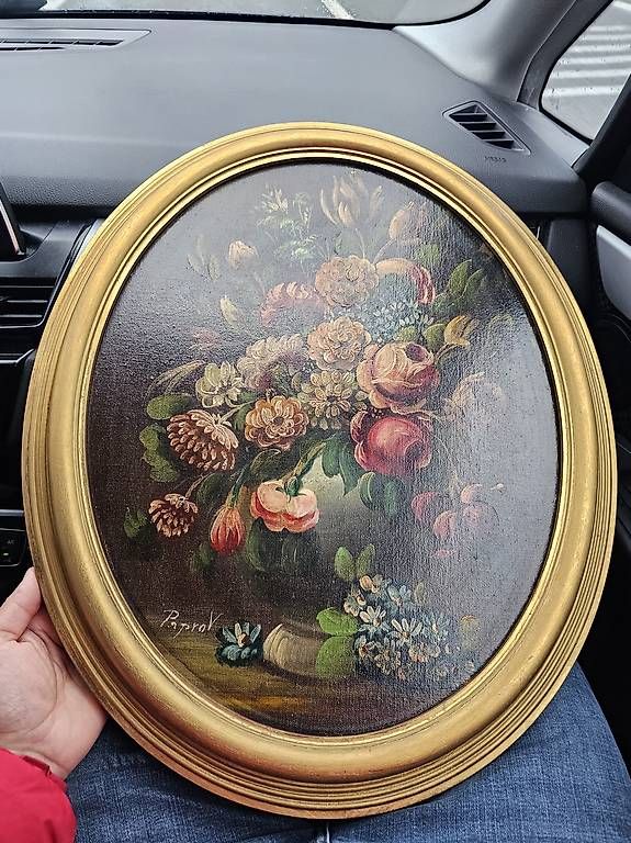 Dipinti: Quadro ovale fiori – Usato da Viganello venduto da HaniHela