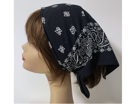 Baumwolltuch Bandana schwarz Paisley Biker VINTAGE 1970s