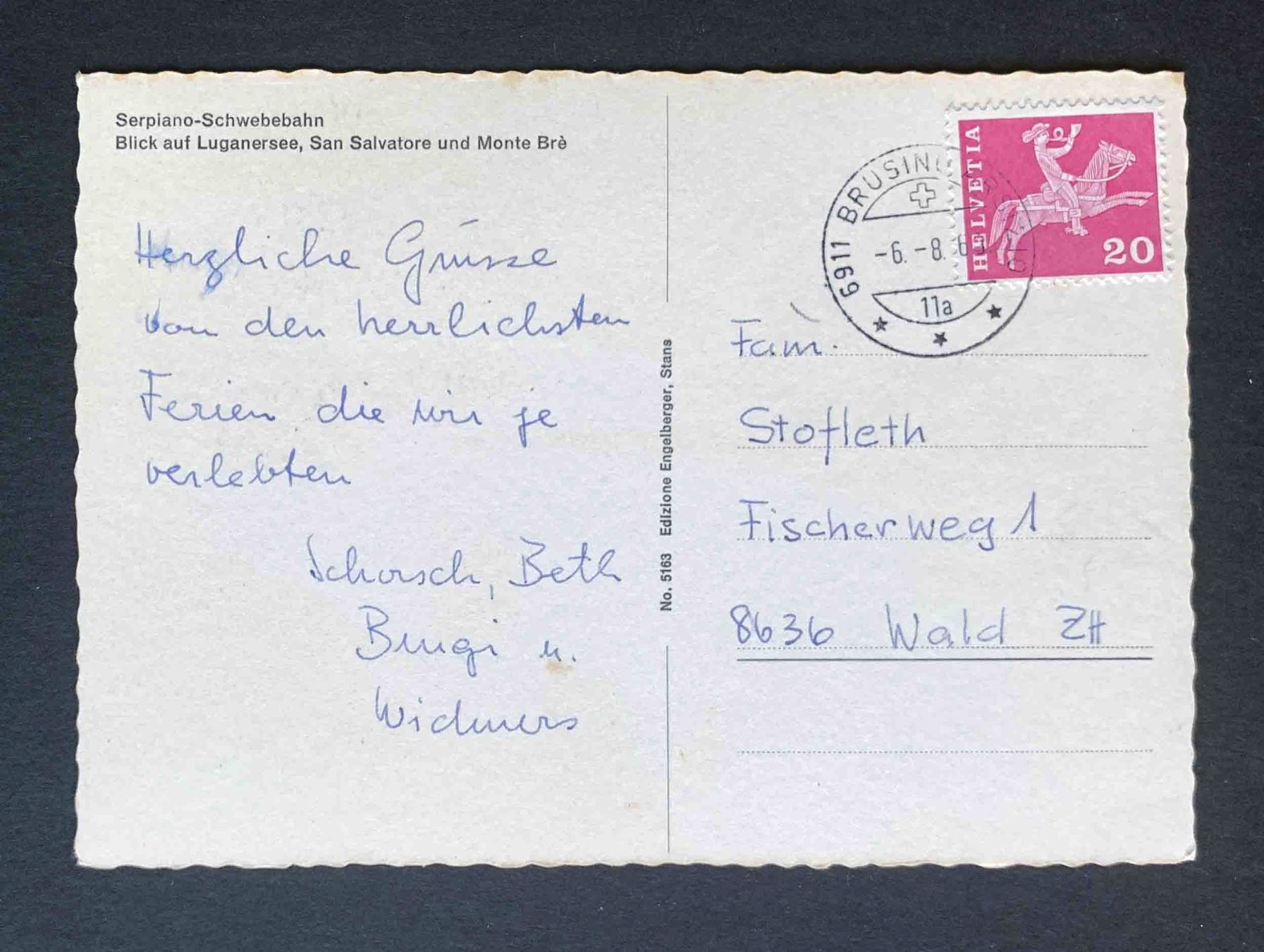 Cartoline postali: AK Serpiano Schwebebahn – Usato da Goldau venduto da artelier1 1