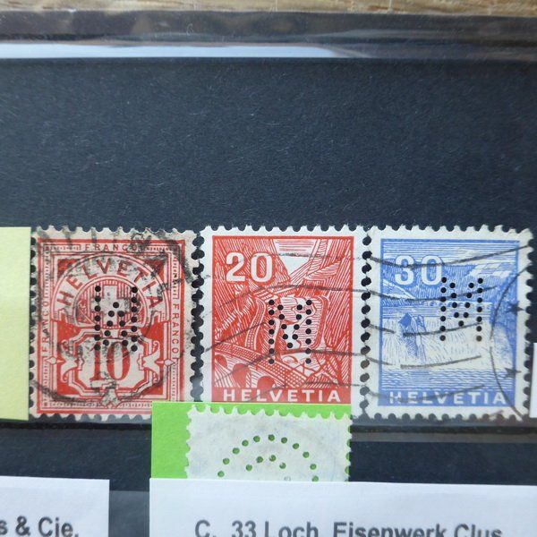 Alle Briefmarken: div. interessante PERFIN - Marken  siehe Bilder – Gebraucht aus Egliswil von Trens01 5