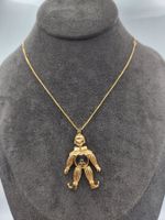 18 Karat Gold Kette + Anhänger + Diamanten Rubine ec.12 gr