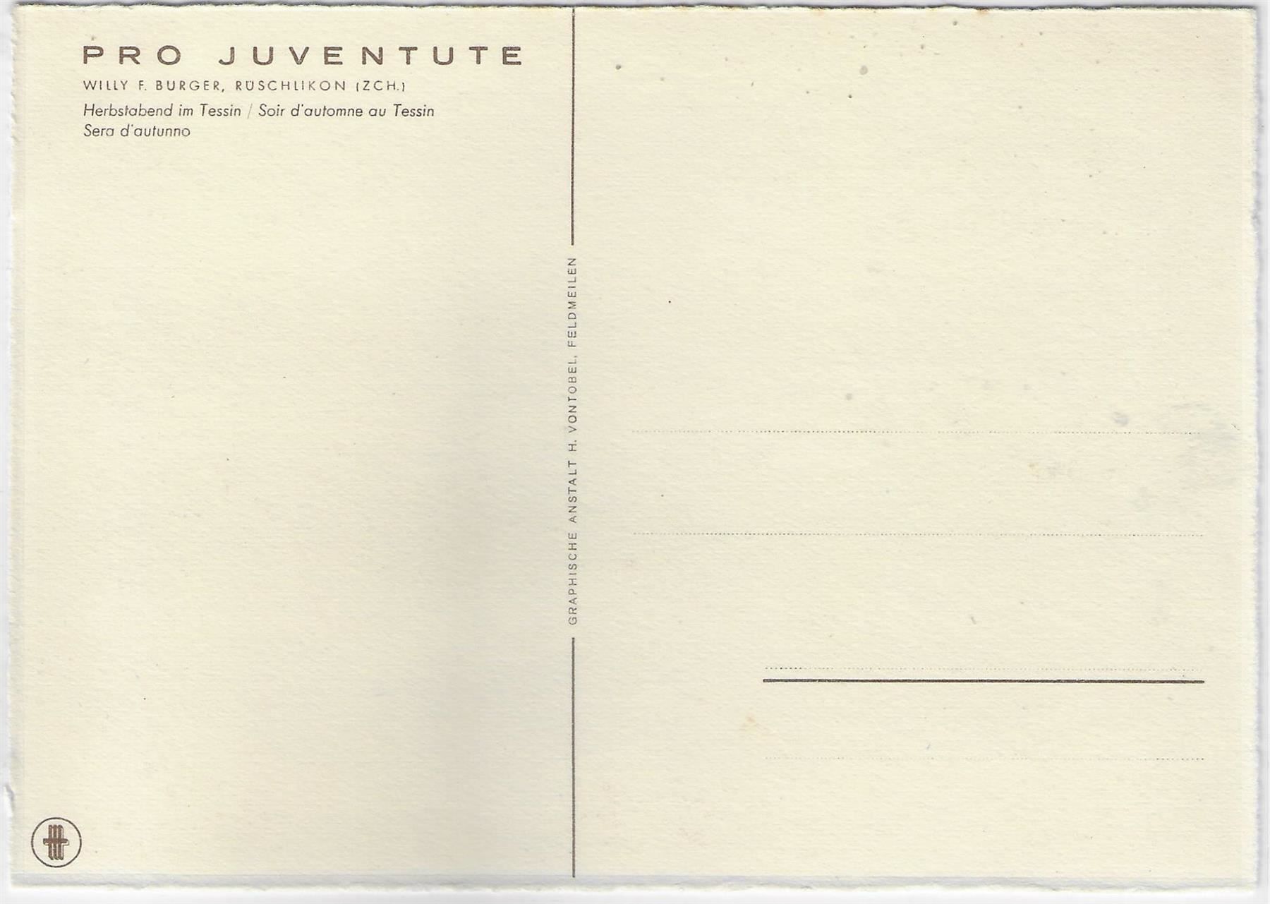 Cartoline postali: Herbstabend im Tessin - Pro Juventute – Usato da Ettingen venduto da Kartenplanet 1