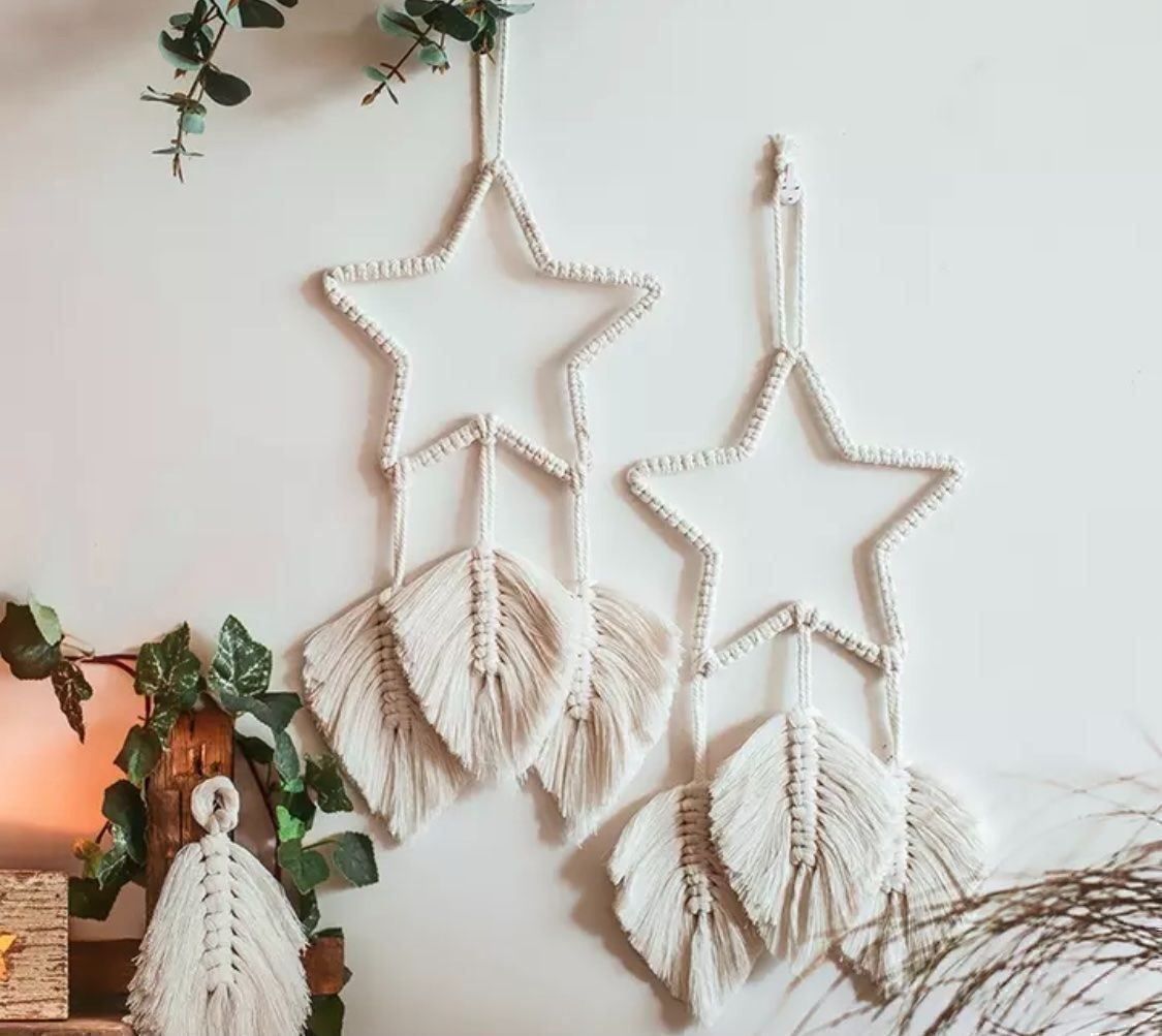Tutte le decorazioni: Makramee Stern mit 3 Blätter boho, NEU – Nuovo e nell'imballaggio originale da Lachen SZ venduto da Luxolino