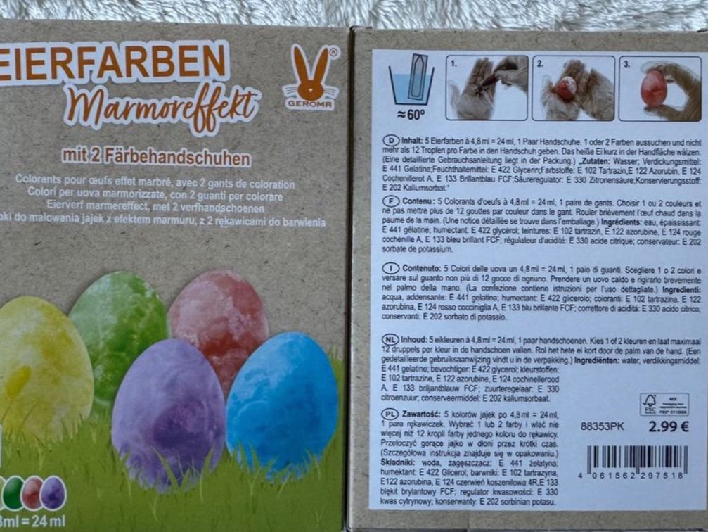 Tutte le decorazioni: Ostereier Farben Set Marmor Effekt, NEU & Original! – Nuovo e nell'imballaggio originale da Bottenwil venduto da topshop 1