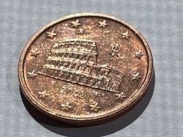 5 - Cent-Münze Kolosseum 2002 Italien Selten