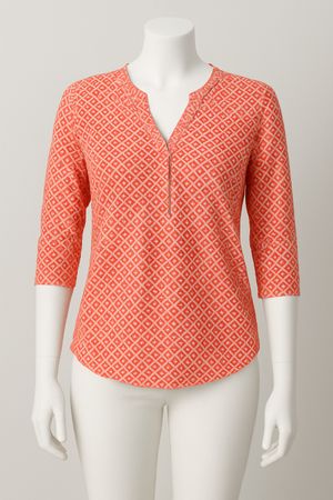 Fransa Bluse rosa Muster Gr. XS 3/4 Arm Damen Sommer Elegant