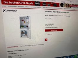 Occasion ElectroluxIK261 10LI mit A++ in guten zustand 550,-